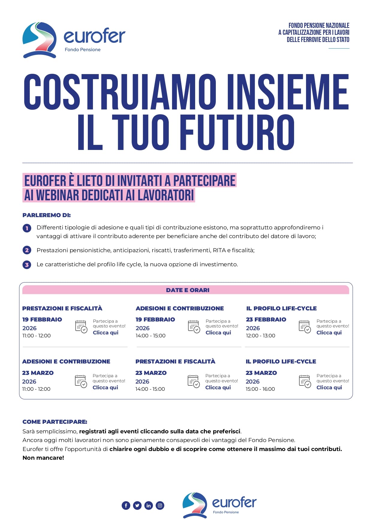 Costruiamo insieme il tuo futuro - Fondo Pensione Eurofer